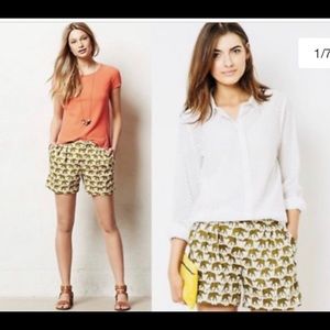 Anthropologie Cartonnier Novelty Elephant Shorts 8